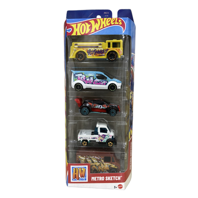 HOTWHEELS METRO SKETCH 5 CAR PACK