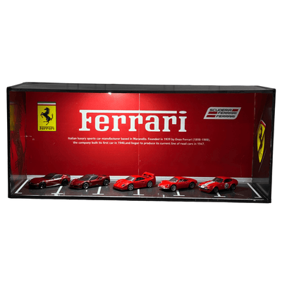 Ferrari Scuderia LED Display Diorama Case — Fits 1:64 Scale | 5-6 Car Capacity | Collector Showcase