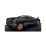 Pagani Huayra Diecast Model 1:24 Scale — Black & Blue | Opening Doors, Hood & Boot | Light & Sound | Display Stand